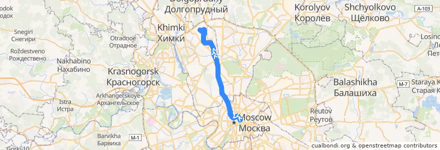 Mapa del recorrido Автобус м10: Метро «Китай-город» => Лобненская улица de la línea  en Moskou.