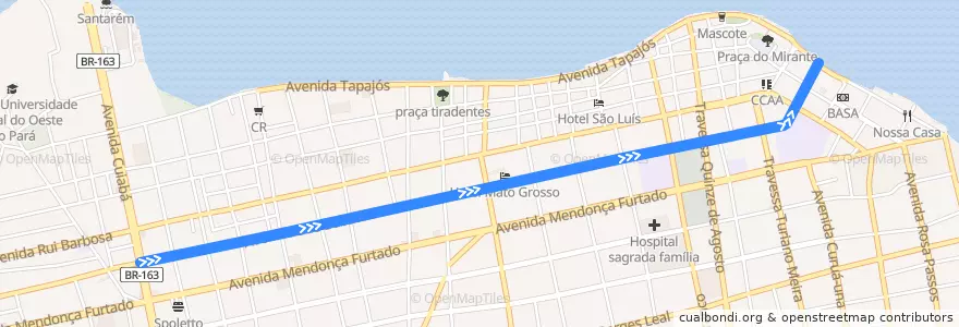 Mapa del recorrido Liberdade de la línea  en Santarém.