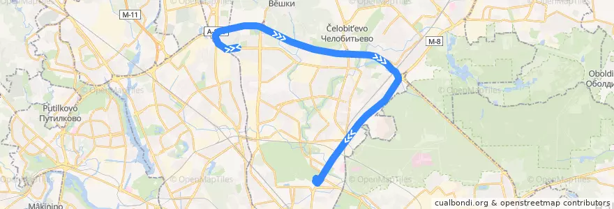 Mapa del recorrido Автобус 136: Платформа Лианозово => ВДНХ (северная) de la línea  en Centraal Federaal District.