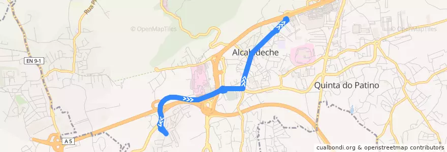 Mapa del recorrido Carreira 417 de la línea  en Alcabideche.