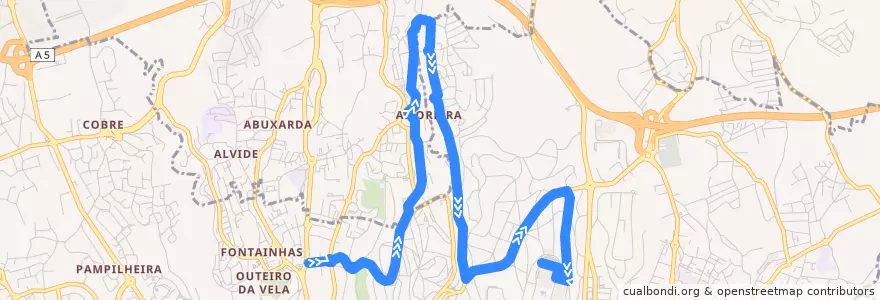 Mapa del recorrido Carreira 407 de la línea  en Cascais e Estoril.