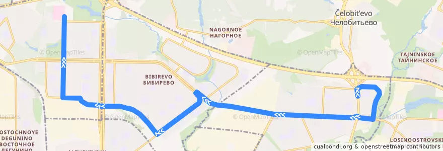 Mapa del recorrido Автобус 771: Северодвинская улица => Абрамцевская улица de la línea  en Северо-Восточный административный округ.