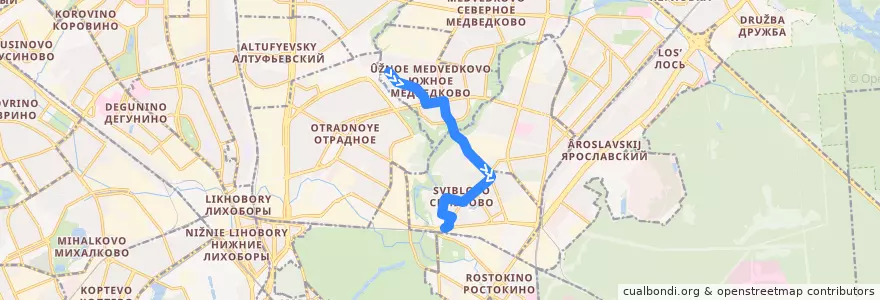 Mapa del recorrido Автобус 61: Ясный проезд => Метро «Ботанический сад» de la línea  en Северо-Восточный административный округ.