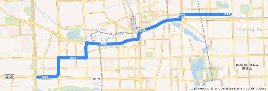 Mapa del recorrido Bus 27: 安定门外 => 五路 de la línea  en Pequim.