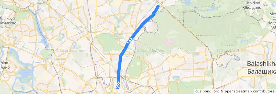 Mapa del recorrido Автобус 903: Метро «Проспект Мира» => Холмогорская улица de la línea  en Nordöstlicher Verwaltungsbezirk.