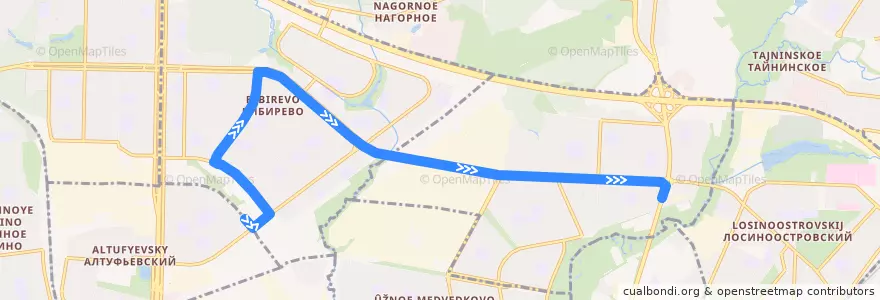 Mapa del recorrido Автобус 31: Метро «Бибирево» => Осташковская улица de la línea  en Северо-Восточный административный округ.