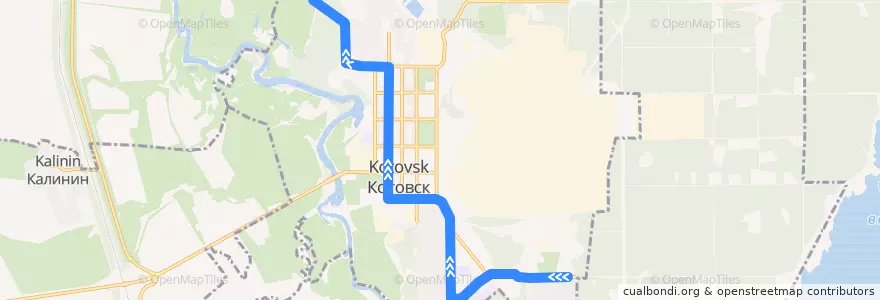 Mapa del recorrido Автобус 1: улица Строительная - Лесная опушка de la línea  en городской округ Котовск.