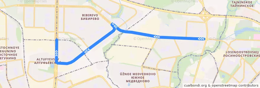 Mapa del recorrido Автобус №618: Осташковская улица - кинотеатр "Марс" de la línea  en Nordöstlicher Verwaltungsbezirk.