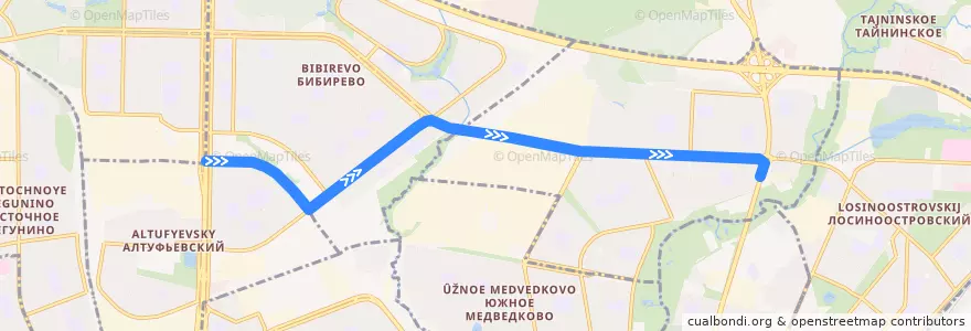 Mapa del recorrido Автобус №618: кинотеатр "Марс" - Осташковская улица de la línea  en Северо-Восточный административный округ.