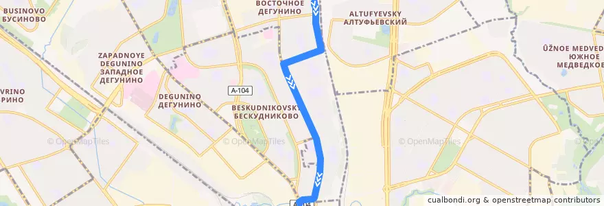 Mapa del recorrido Автобус №170: станция "Бескудниково" - метро "Верхние Лихоборы" de la línea  en Nördlicher Verwaltungsbezirk.