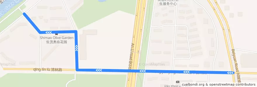 Mapa del recorrido 540 路 de la línea  en 朝阳区 / Chaoyang.