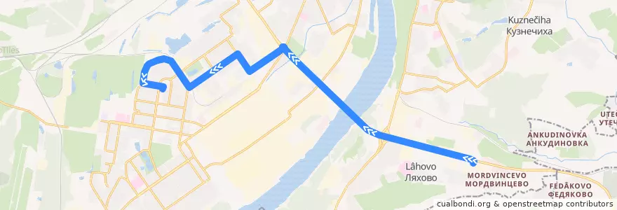 Mapa del recorrido Автобус 73: Молококомбинат => Соцгород-2 de la línea  en Stadtkreis Nischni Nowgorod.