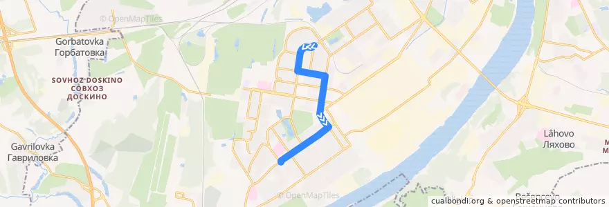 Mapa del recorrido Троллейбус 4: улица Плотникова => улица Минеева de la línea  en городской округ Нижний Новгород.