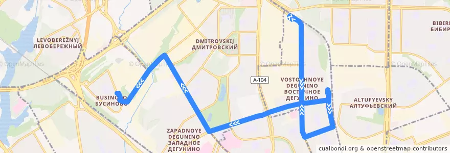 Mapa del recorrido Автобус №799: Платформа Лианозово - Бусиново de la línea  en Северный административный округ.