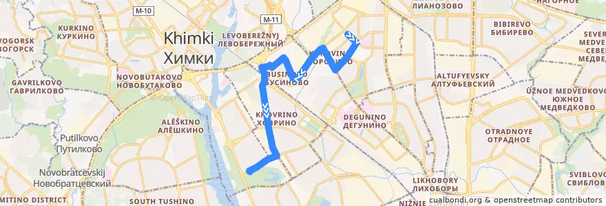 Mapa del recorrido Автобус №200: Лобненская улица - метро "Речной вокзал" de la línea  en Северный административный округ.