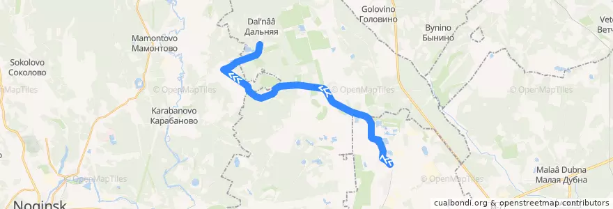Mapa del recorrido Автобус №30: Электрогорск - Дальняя de la línea  en Óblast de Moscú.