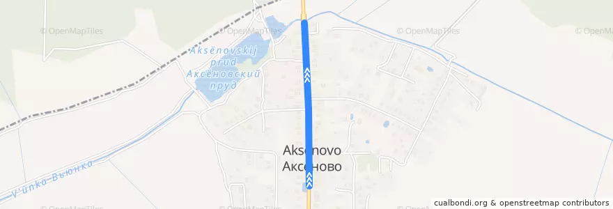 Mapa del recorrido станция Электроугли - Аксеново de la línea  en Раменский городской округ.