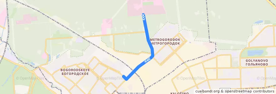 Mapa del recorrido Автобус №775: Центральная больница - Метро "Улица Побельского" de la línea  en район Метрогородок.