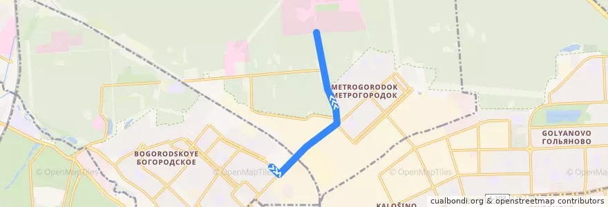 Mapa del recorrido Автобус №775: Метро "Улица Побельского" - Центральная больница de la línea  en Metrogorodok District.