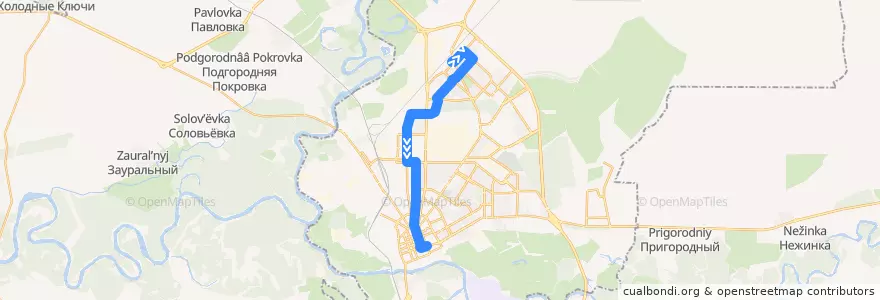 Mapa del recorrido Троллейбус №6: Волгоградская - Драмтеатр de la línea  en городской округ Оренбург.