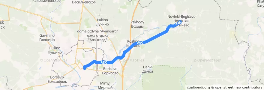 Mapa del recorrido Автобус №24 Новинки - Площадь Революции de la línea  en городской округ Серпухов.