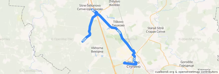 Mapa del recorrido Автобус №42: Матвейково - Ступино de la línea  en городской округ Ступино.