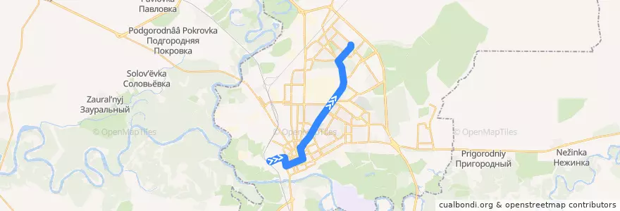 Mapa del recorrido Троллейбус №12: Ул. Мусы Джалиля - Магазин "Уют" de la línea  en городской округ Оренбург.