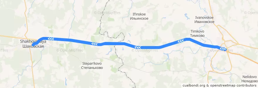 Mapa del recorrido Автобус №32: Волоколамск - Шаховская de la línea  en Московская область.