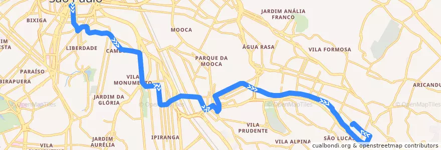 Mapa del recorrido 314V-10 Vila Ema de la línea  en São Paulo.