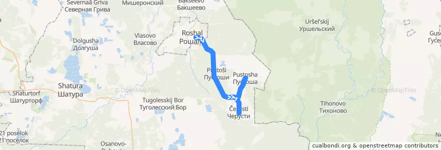 Mapa del recorrido Автобус № 34: Рошаль - Черусти de la línea  en городской округ Шатура.