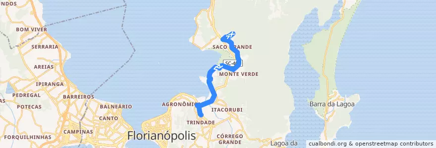 Mapa del recorrido Ônibus 174: Saco Grande via João Paulo, Bairro => TITRI de la línea  en Florianópolis.