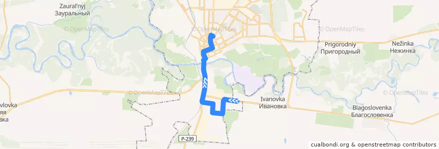 Mapa del recorrido Троллейбус №10: Карачи - Ул. Рыбаковская de la línea  en городской округ Оренбург.