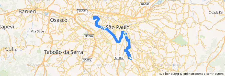 Mapa del recorrido 478P-31 Pompeia de la línea  en سائوپائولو.
