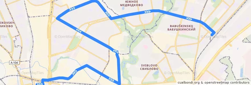Mapa del recorrido Автобус 238: Гостиницы ВДНХ => Станция Лосиноостровская de la línea  en Северо-Восточный административный округ.