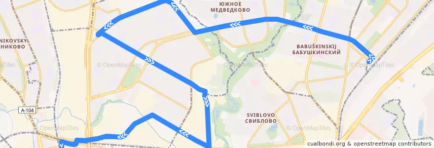 Mapa del recorrido Автобус 238: Станция Лосиноостровская => Гостиницы ВДНХ de la línea  en Северо-Восточный административный округ.