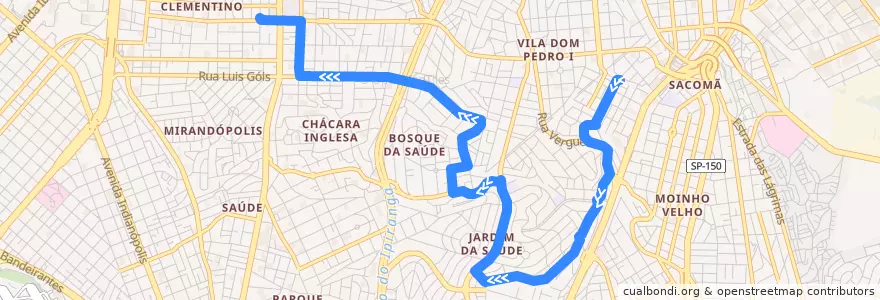 Mapa del recorrido 4716-10 Metrô Santa Cruz de la línea  en サンパウロ.