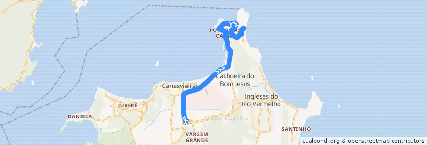 Mapa del recorrido Ônibus 266: Praia Brava, TICAN => Bairro,Ida de la línea  en フロリアノーポリス.