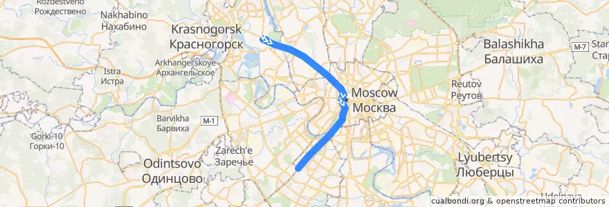 Mapa del recorrido Автобус м1: Больница МПС => Улица Кравченко de la línea  en Moskou.
