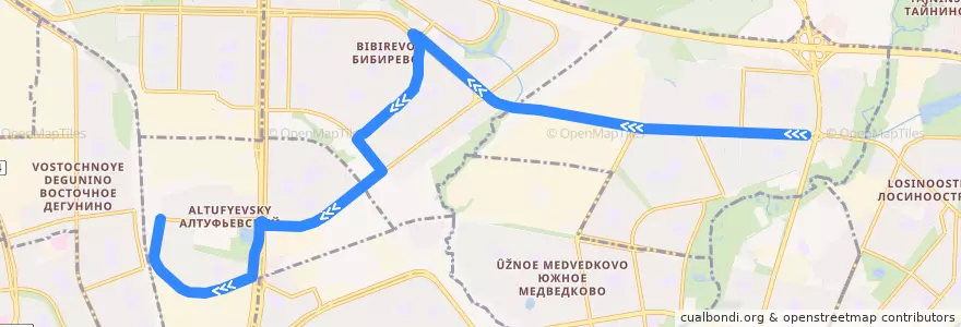 Mapa del recorrido Автобус 278: Осташковская улица => Станция Бескудниково de la línea  en Nordöstlicher Verwaltungsbezirk.