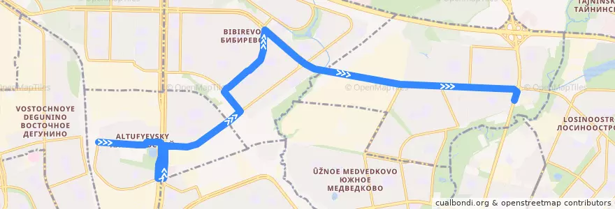 Mapa del recorrido Автобус 278: Станция Бескудниково => Осташковская улица de la línea  en Северо-Восточный административный округ.