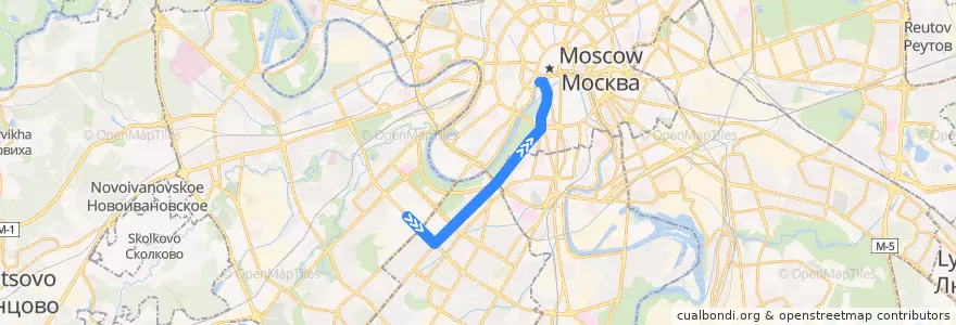 Mapa del recorrido Троллейбус 4: улица Лебедева - Кинотеатр Ударник de la línea  en Moskou.