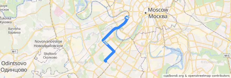 Mapa del recorrido Автобус Т34к: Киевский вокзал - улица Кравченко de la línea  en Moskou.