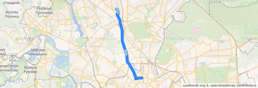 Mapa del recorrido Автобус т47: Бескудниковский переулок => Самотёчная площадь de la línea  en Москва.