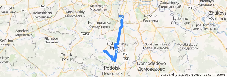 Mapa del recorrido Автобус №864: Улица Академика Янгеля - фабрика 1 мая de la línea  en Distrito federal Central.