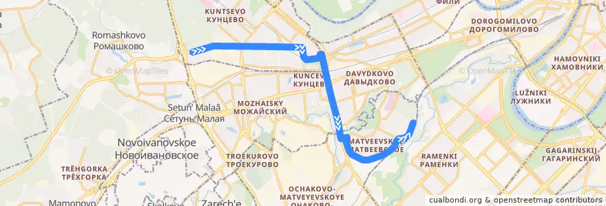 Mapa del recorrido Автобус 236: МКАД => Матвеевское de la línea  en Западный административный округ.