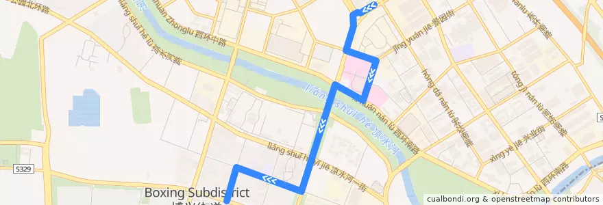 Mapa del recorrido Bus 578: 开发区交通服务中心 => 博兴六路公交场站 de la línea  en Район Дасин.