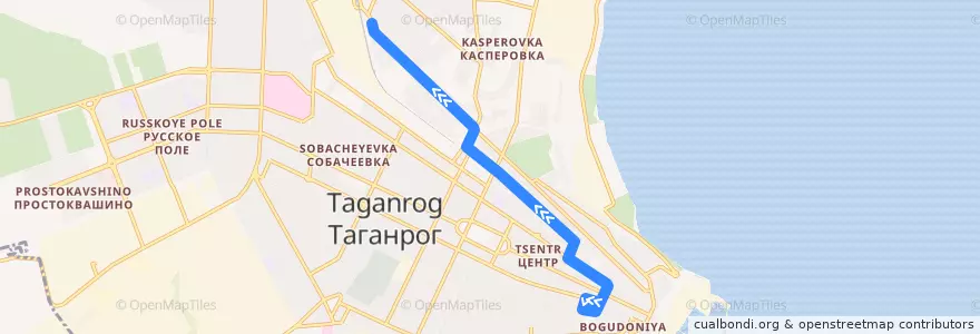 Mapa del recorrido Трамвай 3 de la línea  en Stadtkreis Taganrog.