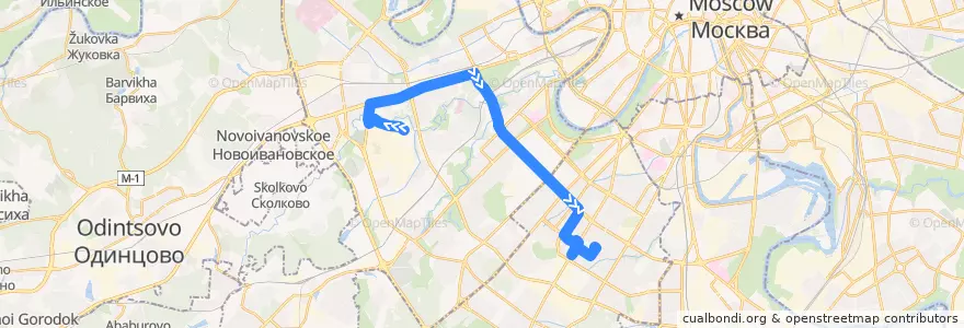Mapa del recorrido Автобус 103: улица Генерала Дорохова - 23-й квартал Новых Черемушек de la línea  en Moskou.
