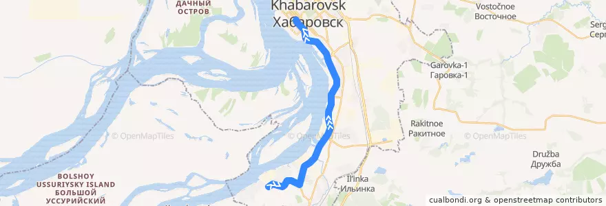 Mapa del recorrido Маршрутное такси 73: Красная Речка - Театр драмы de la línea  en ハバロフスク地区.