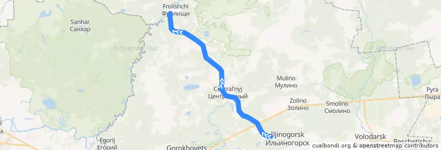 Mapa del recorrido Фролищи — Ильино de la línea  en Россия.